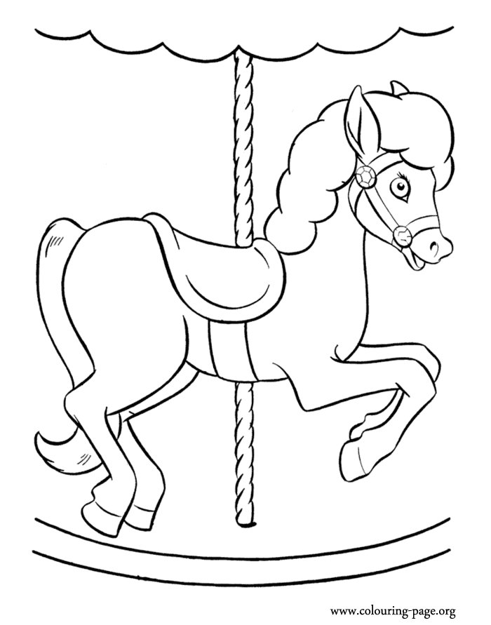 Carousel Horse Coloring Pages Kids
