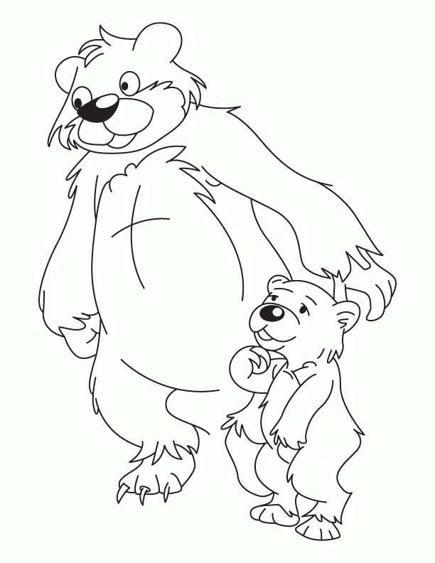 Bear and Cub coloring page | Download Free Bear and Cub coloring 