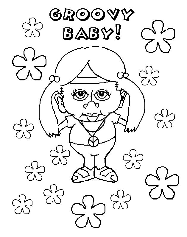 groovy flowers Colouring Pages (page 2)
