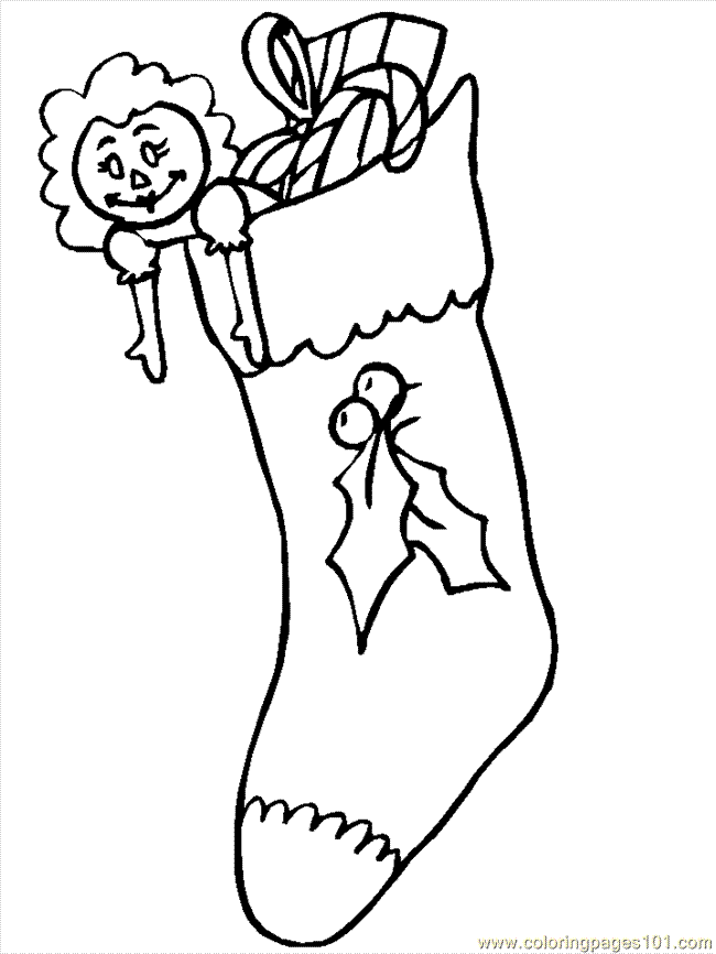Coloring Pages Christmas Stockings (Cartoons > Christmas) - free 