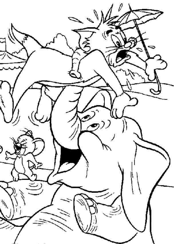 Printable Free Cartoon Tom And Jerry Colouring Pages For Kids - #