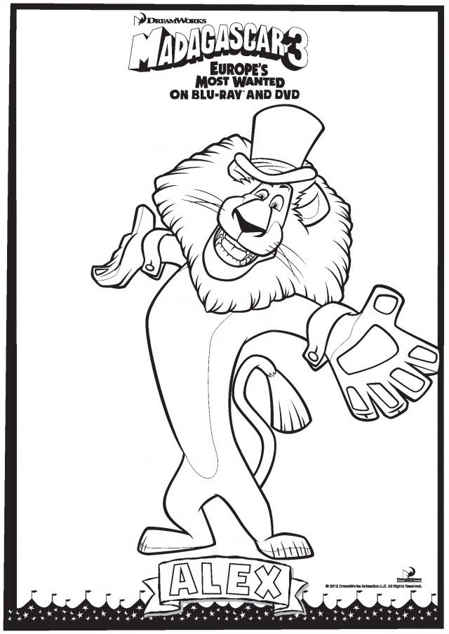 Madagascar 3 Afro Marti Colouring Pages 187810 Madagascar Coloring 