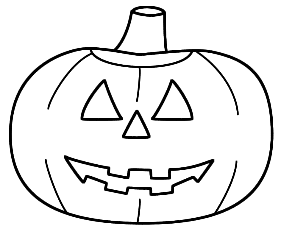 Pumpkin (Jack-o-Lantern) - Coloring Page (Fruits and Vegetables)