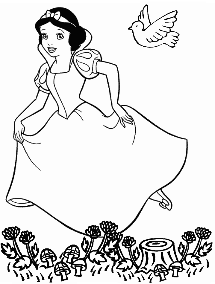 Free Printable Coloring Page Snowwhite 01 Cartoons Snow White 