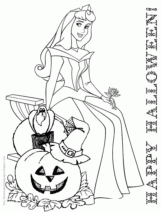 Printable Disney Princess Halloween Coloring Pages