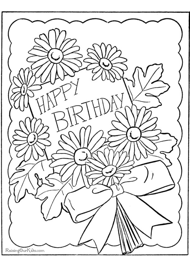 happy birthday coloring card coloring home