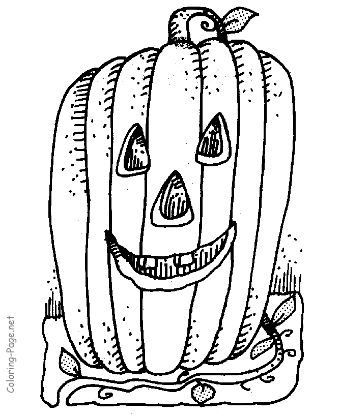 Halloween Coloring Page - Big Jack-O-Lantern