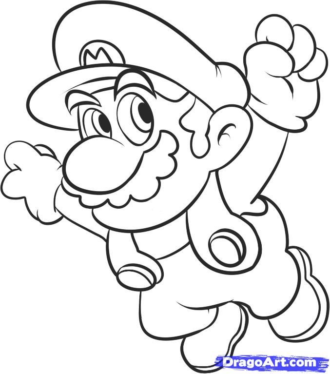Super Mario Drawing Coloring Home