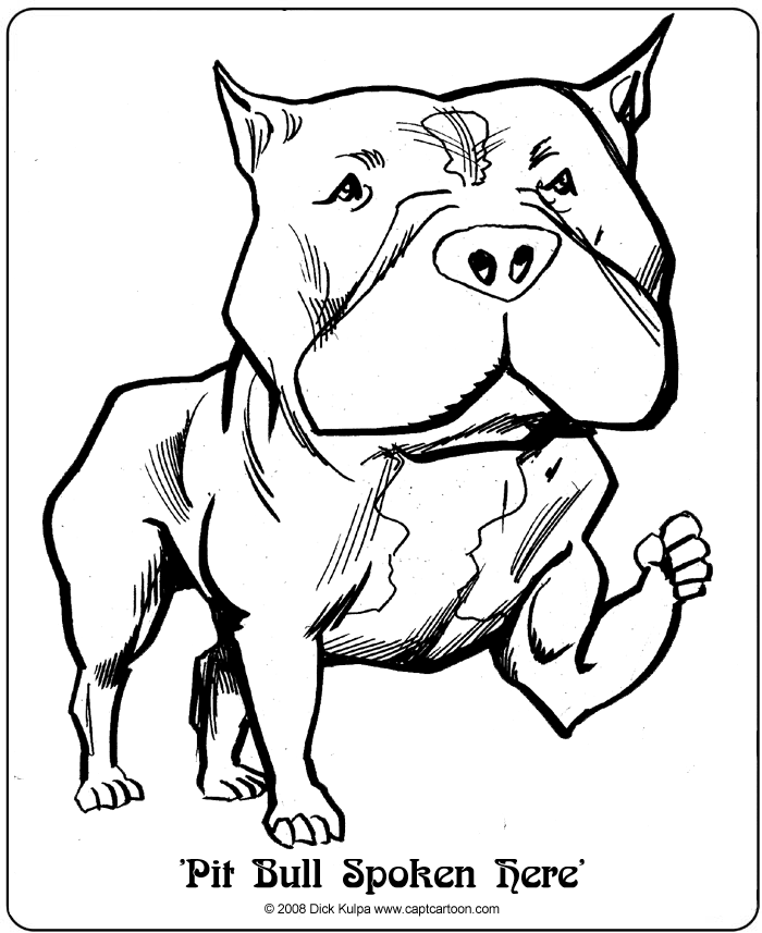 Pitbull Coloring Page - Coloring Home