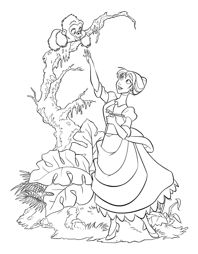 George Of The Jungle Coloring Pages Tarzan Ursula
