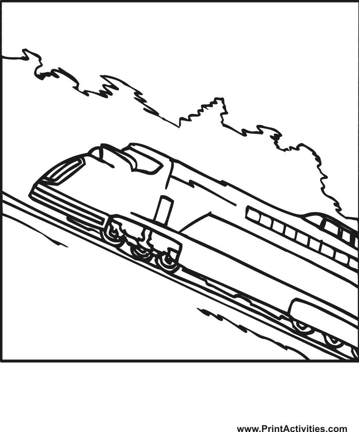 train coloring page high speed