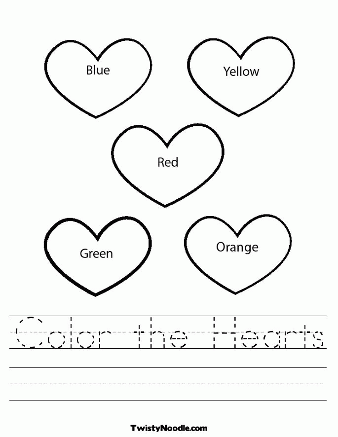 Pictures Of Hearts To Color