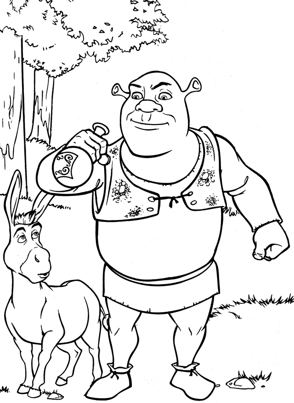 Free Shrek and Donkey Coloring Pages | coloring pages