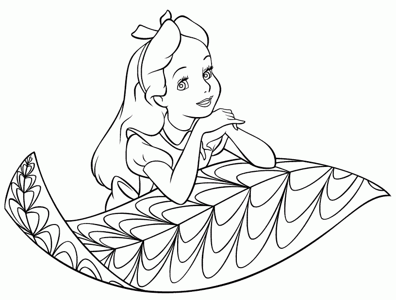 mewarna gambar Latest alice in wonderland coloring pages free 