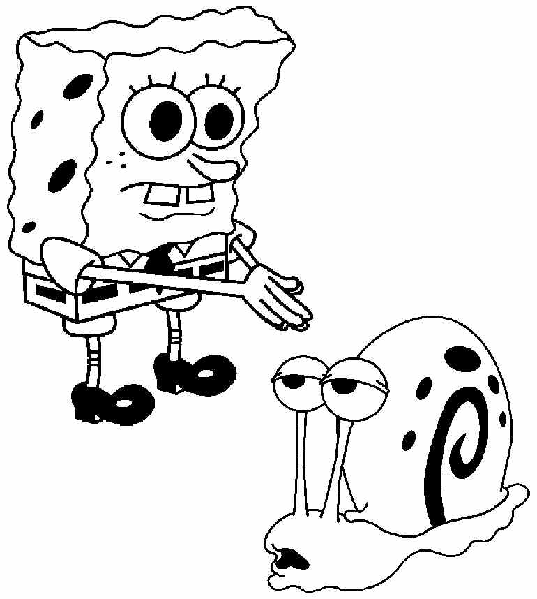 spongebob gary the snail Colouring Pages (page 3)