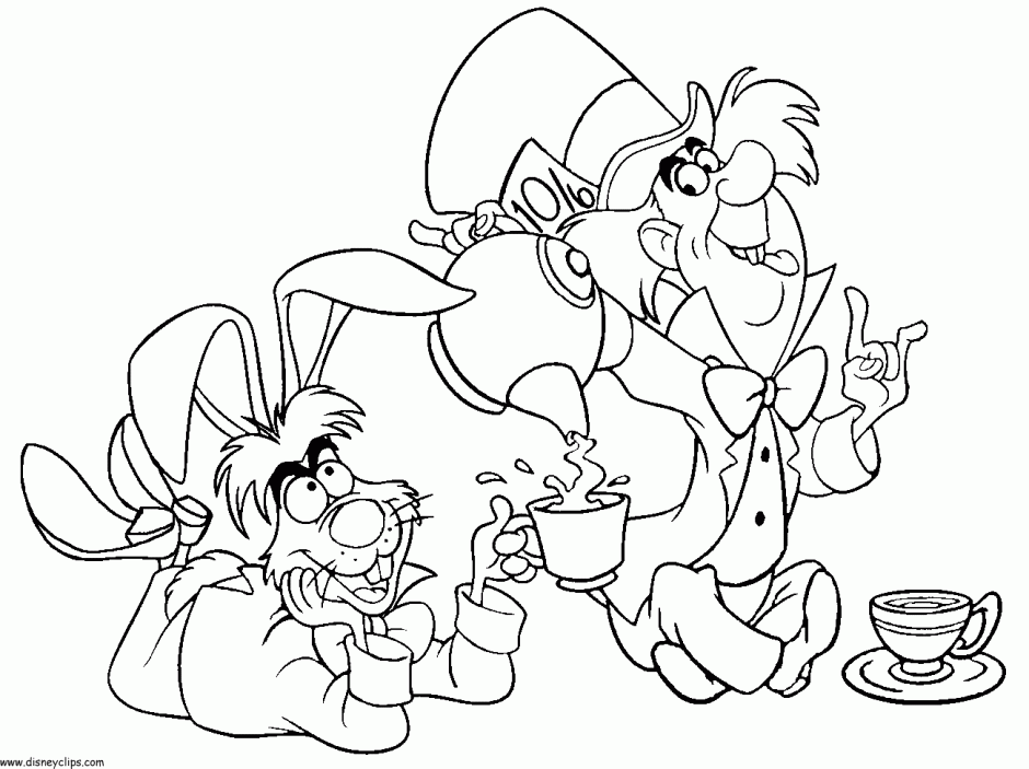 Mad Hatter Coloring Pages - Coloring Home