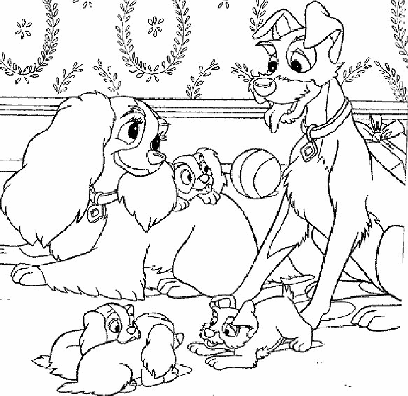 Lady and the Tramp Coloring Pages 13 | Free Printable Coloring 