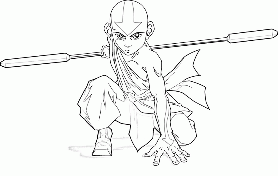 Avatar The Last Airbender Aang Coloring Page Aang Coloring Pages 
