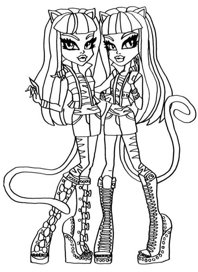 Download Monster High Coloring Pages Purrsephone And Meowlody Or 