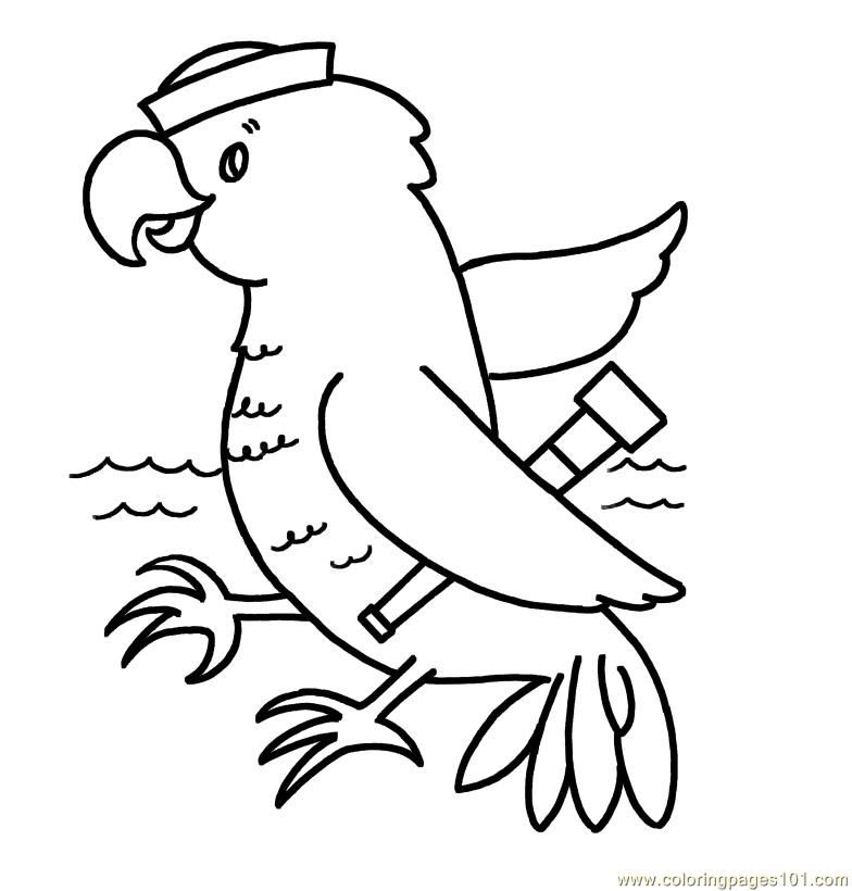 Coloring Pages Parrot (Birds > Parrots) - free printable coloring 