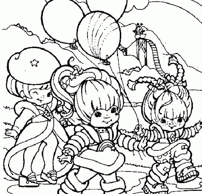 Rainbow Brite Playing With Both Friends Coloring Pages - Kids 