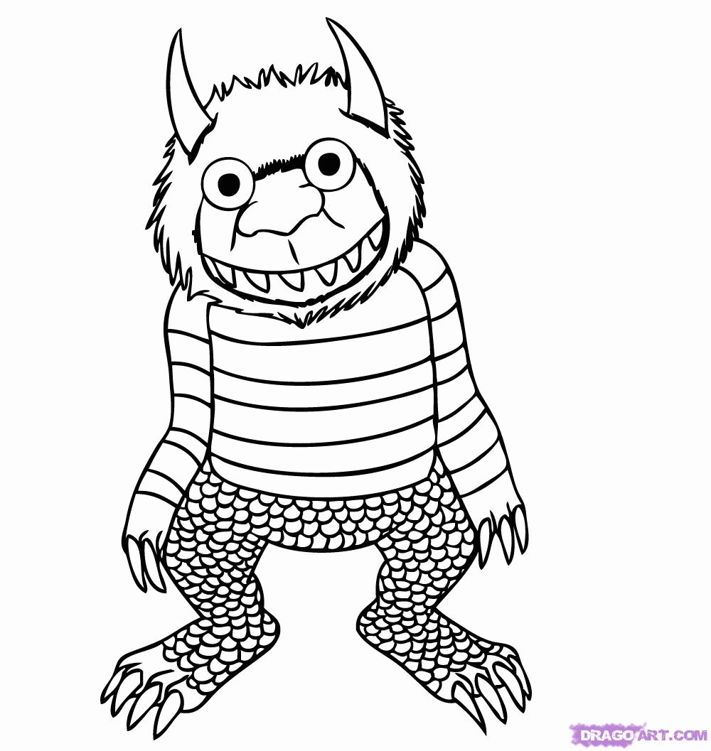 Beast from Where the wild things are coloring page