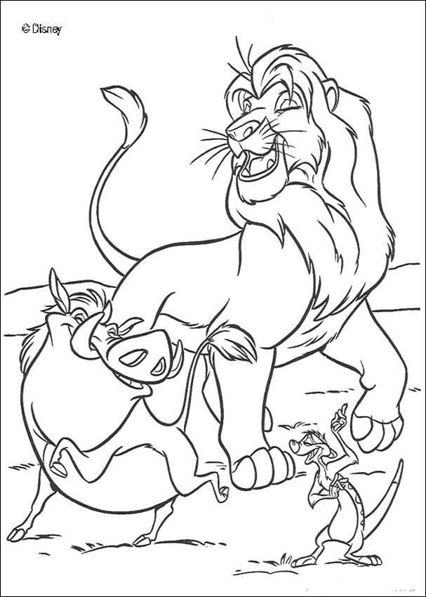 Lion King Timon And Pumbaa Coloring Page
