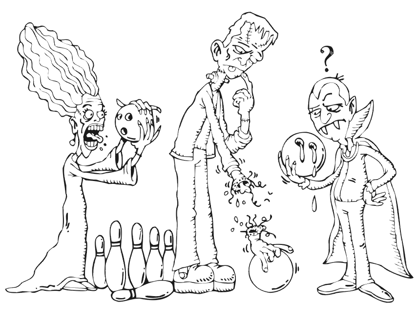 Frankenstein Coloring Page | Bowling