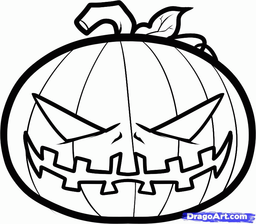 How to Draw a Halloween Pumpkin, Halloween Pumpkin, Step by Step 