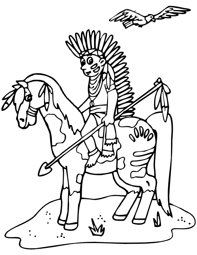 indians village Colouring Pages