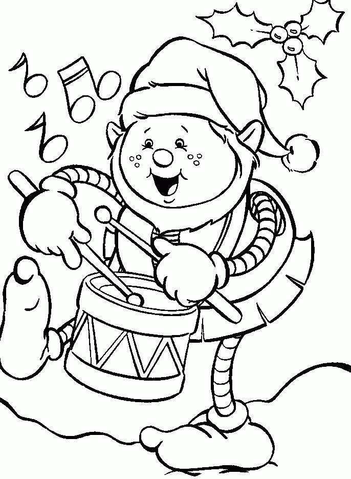 Disney Christmas Plays Drums Coloring Pages - Christmas Coloring 
