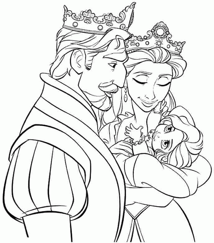 Coloring Pages Disney Princess Tangled Rapunzel Free For ...
