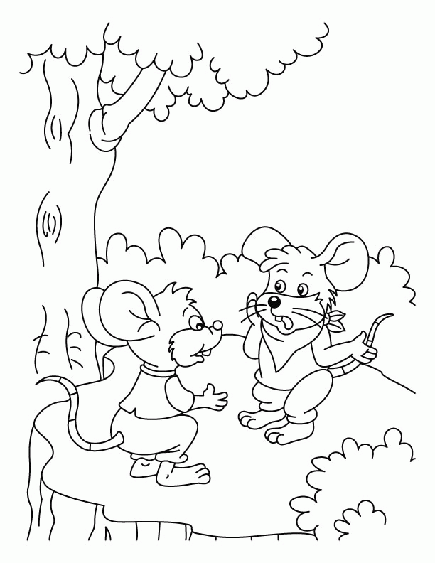 Mice talking about cat coloring pages | Download Free Mice talking 
