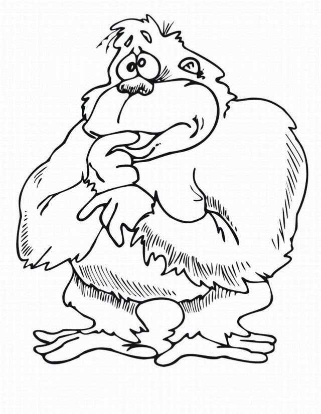 Funny Gorilla Coloring Pages Coloring Pages 175352 Monkey Color Pages