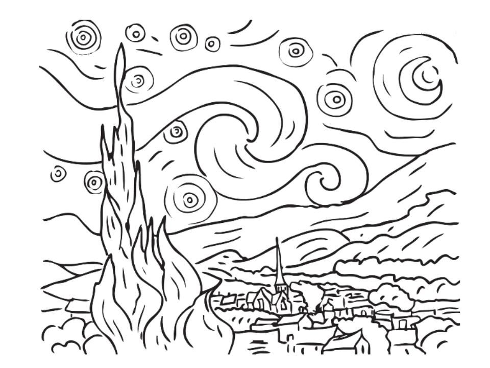 Starry Night Coloring Pages 154 | Free Printable Coloring Pages
