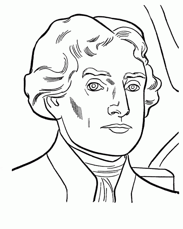 Thomas Jefferson 3rd President Coloring Pages - President Day 