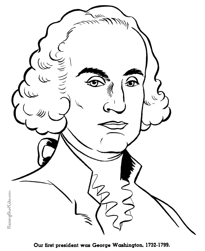 President George Washington Coloring Pages For Kids : Coloring 