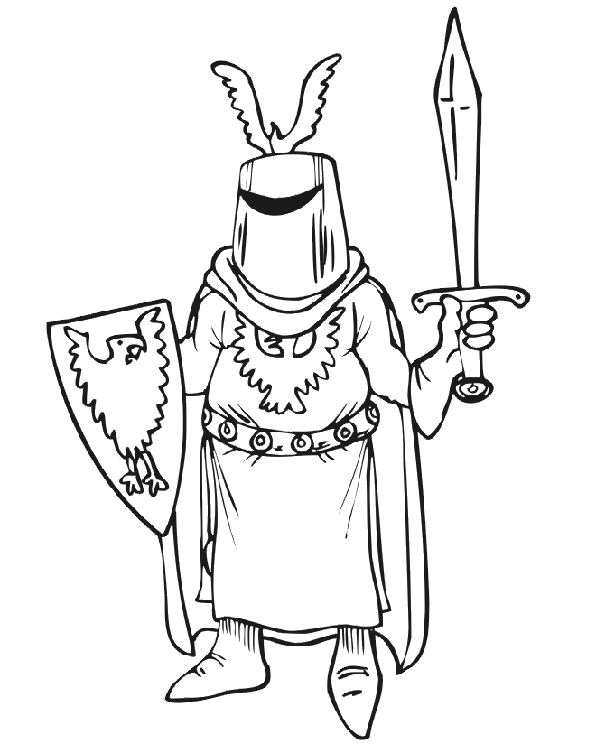 knight colour page Colouring Pages