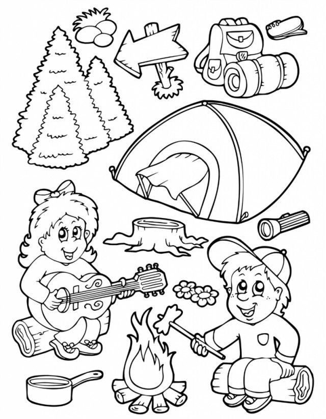 Educational Kids Camping Coloring Pages Idea | ViolasGallery.