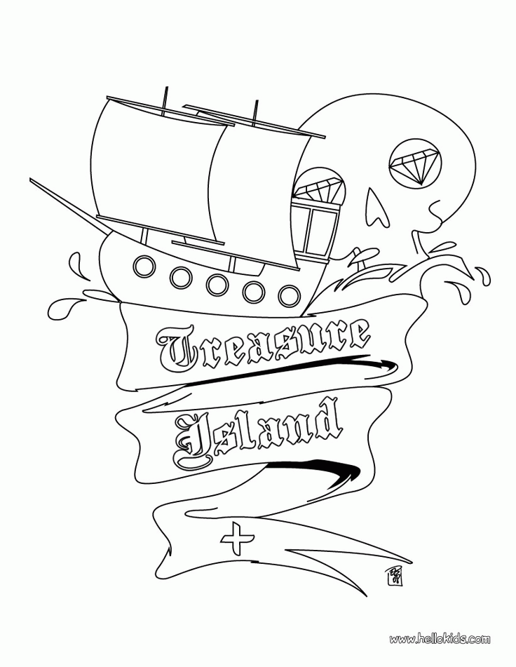 treasure-island-coloring-page | Homeschool