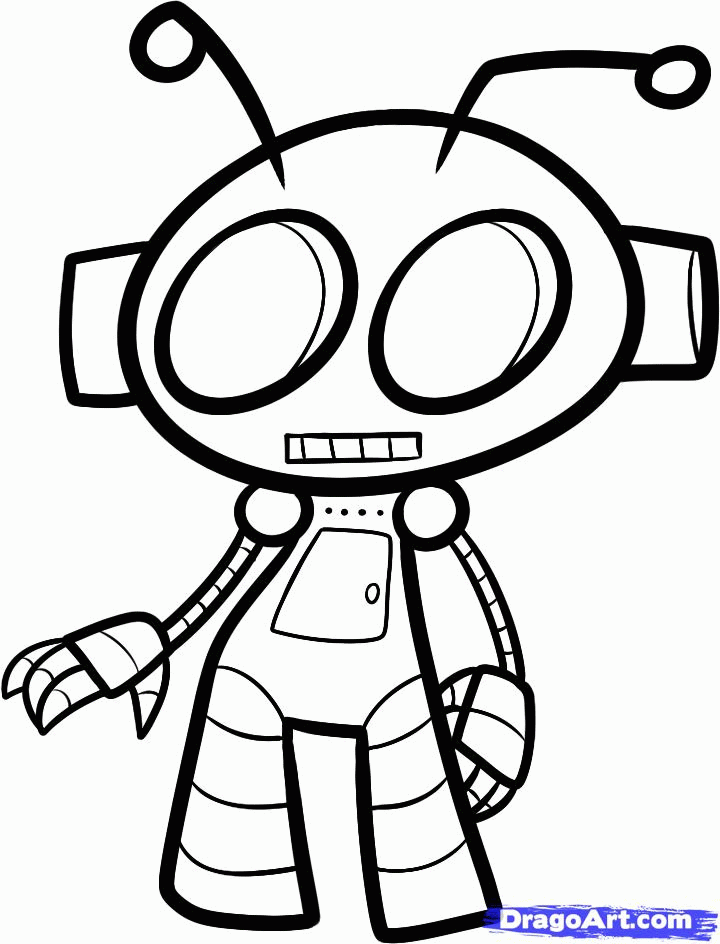 How to Draw a Robot for Kids, Step by Step, Cartoons For Kids, For 