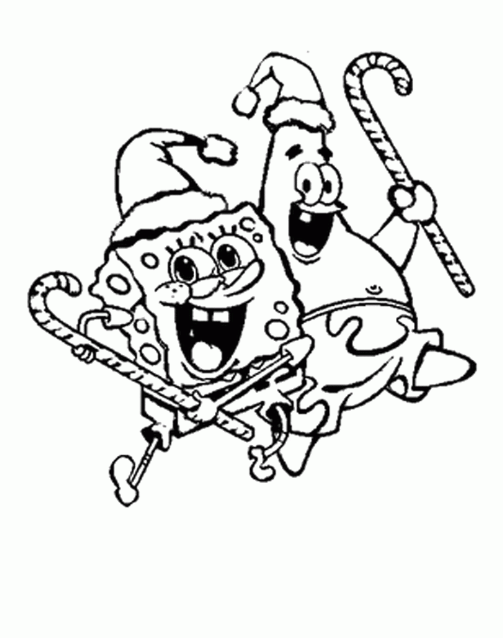 Spongebob Christmas Hold A Long Nice Candy Coloring Pages 