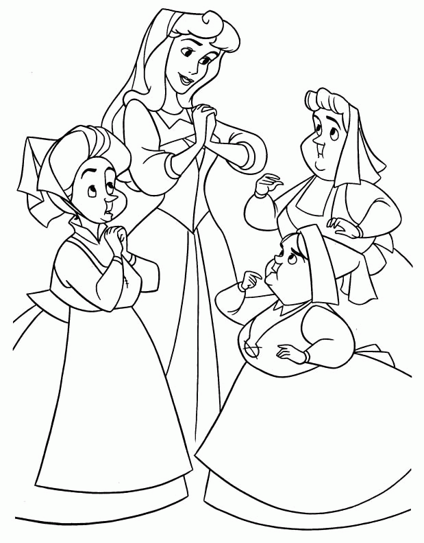 Princess Aurora With A Squirrel Coloring Pages - Princess Coloring 