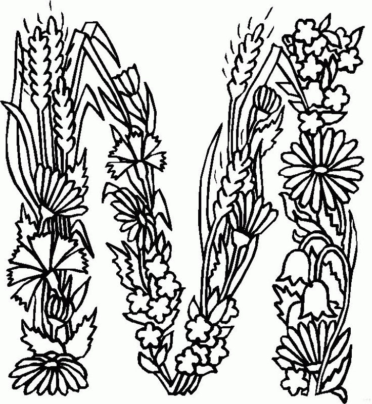 Alphabet Flower M Coloring Pages | Free Printable Coloring Pages 