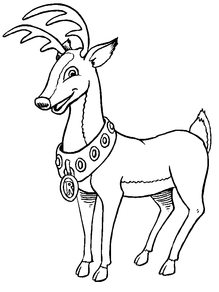 Christmas reindeer Coloring Pages