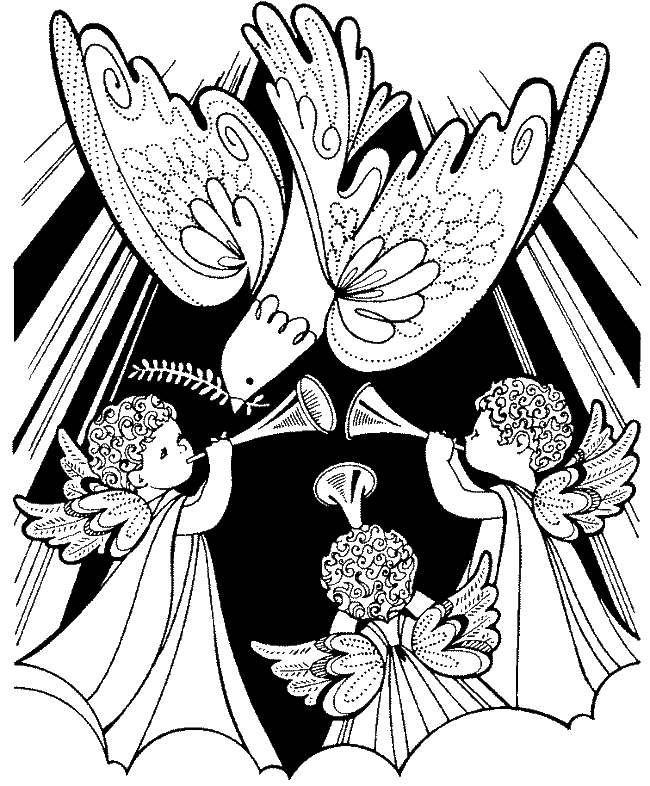 realistic coloring pages of angels