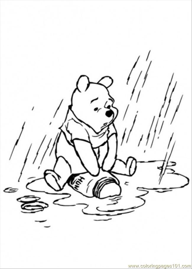 Coloring Pages Pooh In The Rainy Day (Cartoons > Winnie The Pooh 