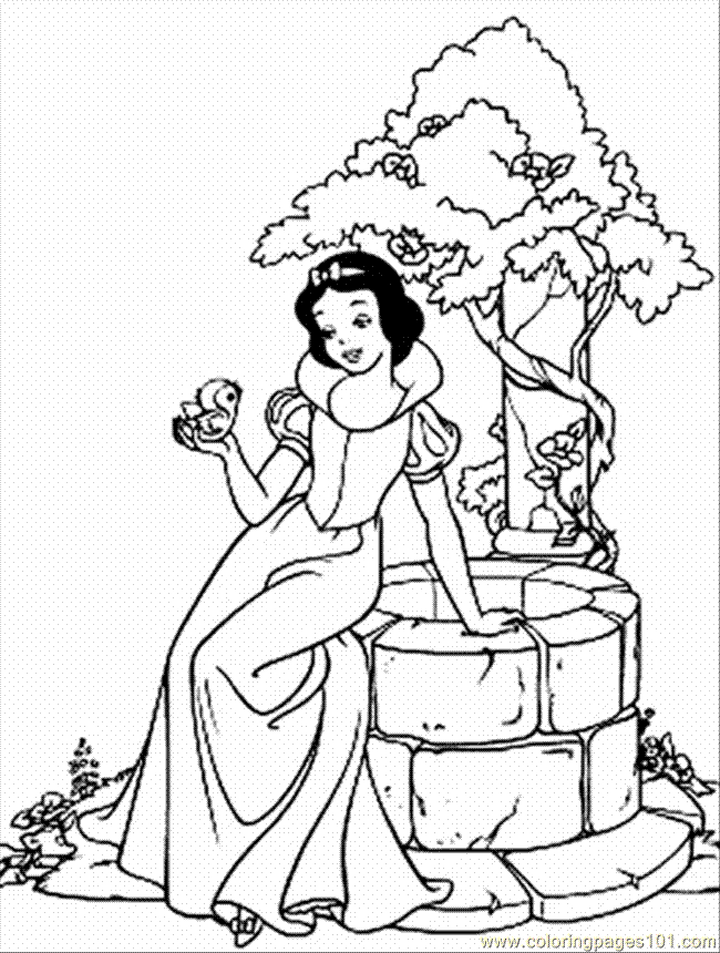 Coloring Pages Princess Plays With The Birds (Cartoons > Others 