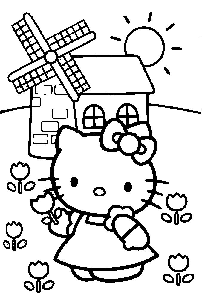 pudgy bunnys hello kitty coloring pages