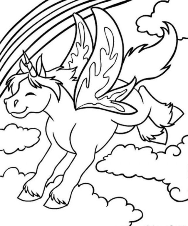 Neopets Unicorn Coloring Page Coloringplus 210876 Free Printable 